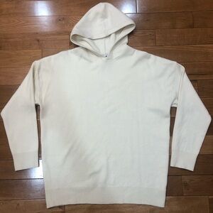 Zara Long Sleeve Pullover Knit Hoodie - Cream Size XL